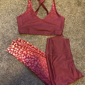 Carbon 38 Maroon Leopard Ombré Set
